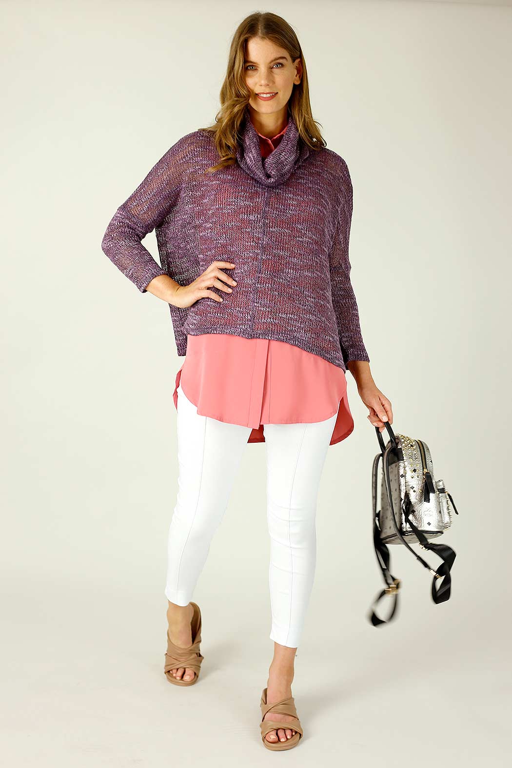 Plum Distressed Cowl Overtop - SALE