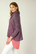 Plum Distressed Cowl Overtop - SALE