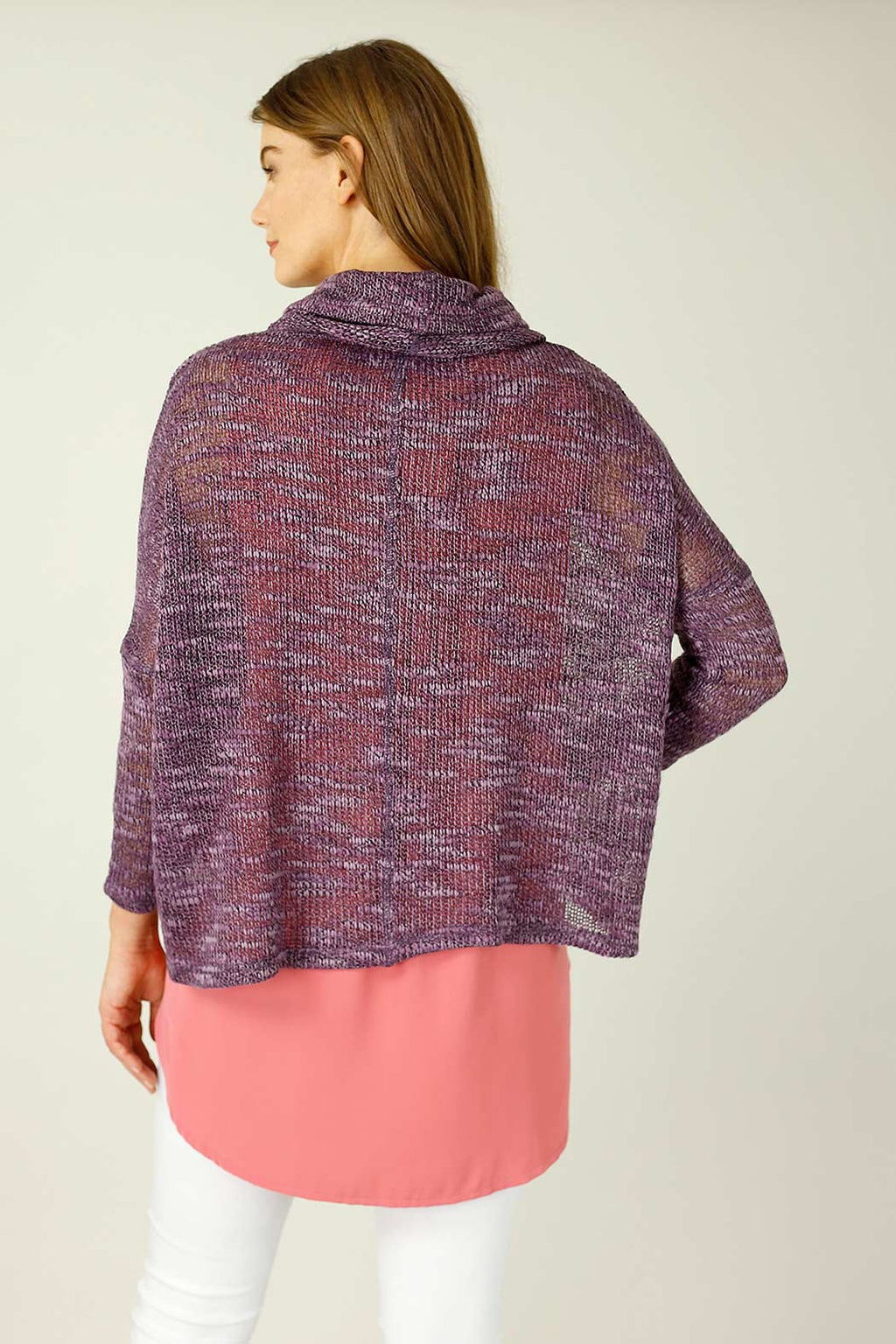 Plum Distressed Cowl Overtop - SALE