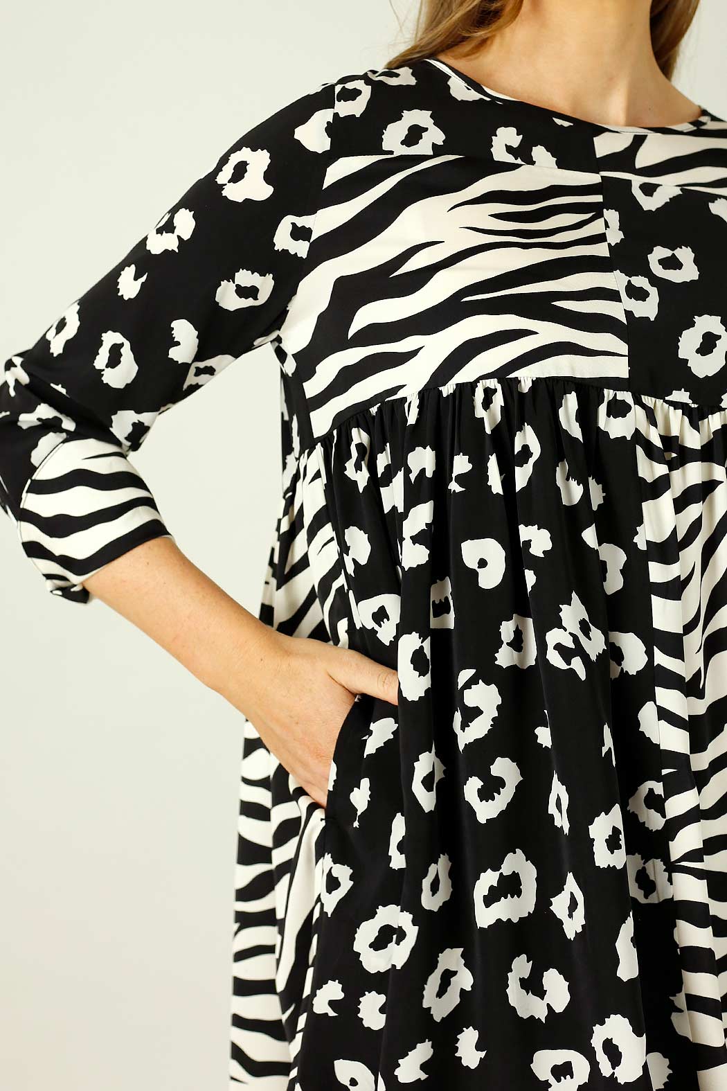 Black & White Nano Patchwork Dress
