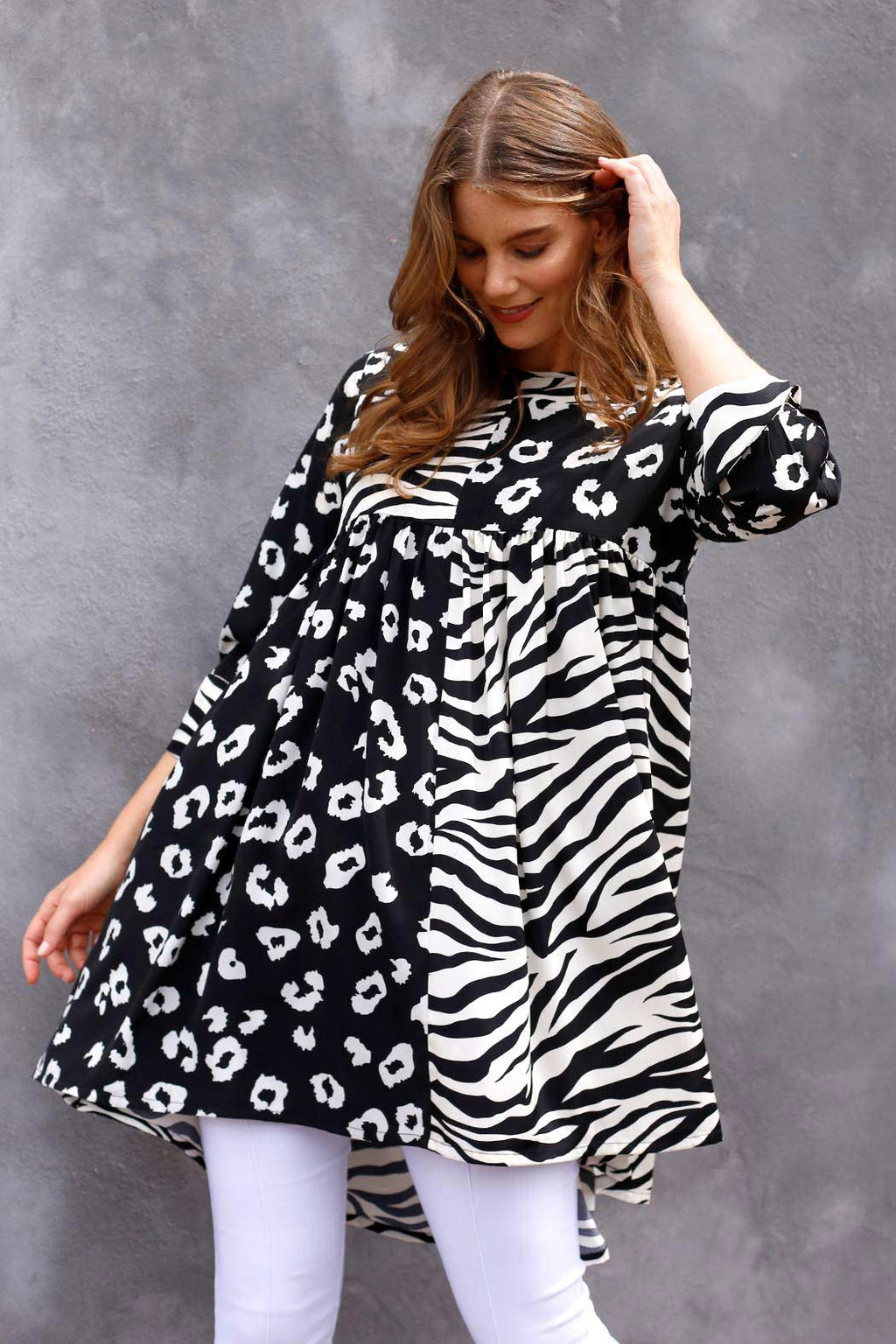 Black & White Nano Patchwork Dress