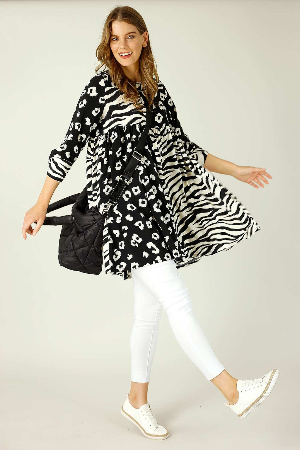 Black & White Nano Patchwork Dress