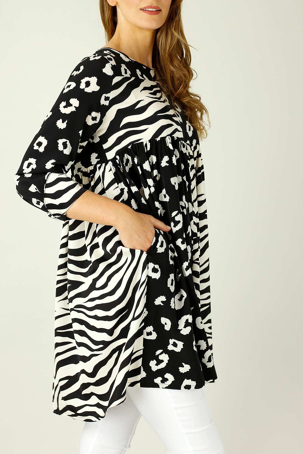 Black & White Nano Patchwork Dress