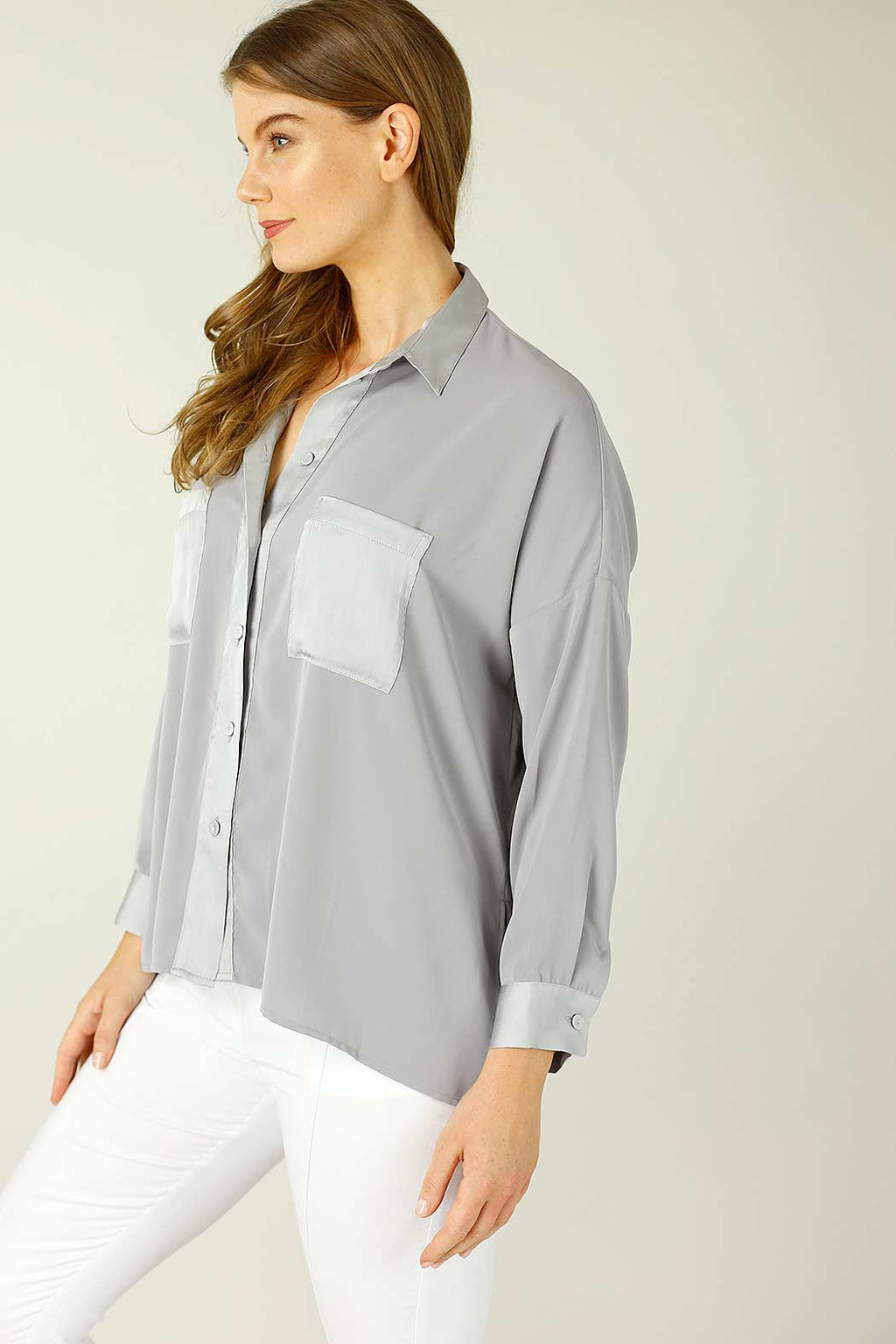 Grey Soft Touch Patchwork Overshirt - SALE