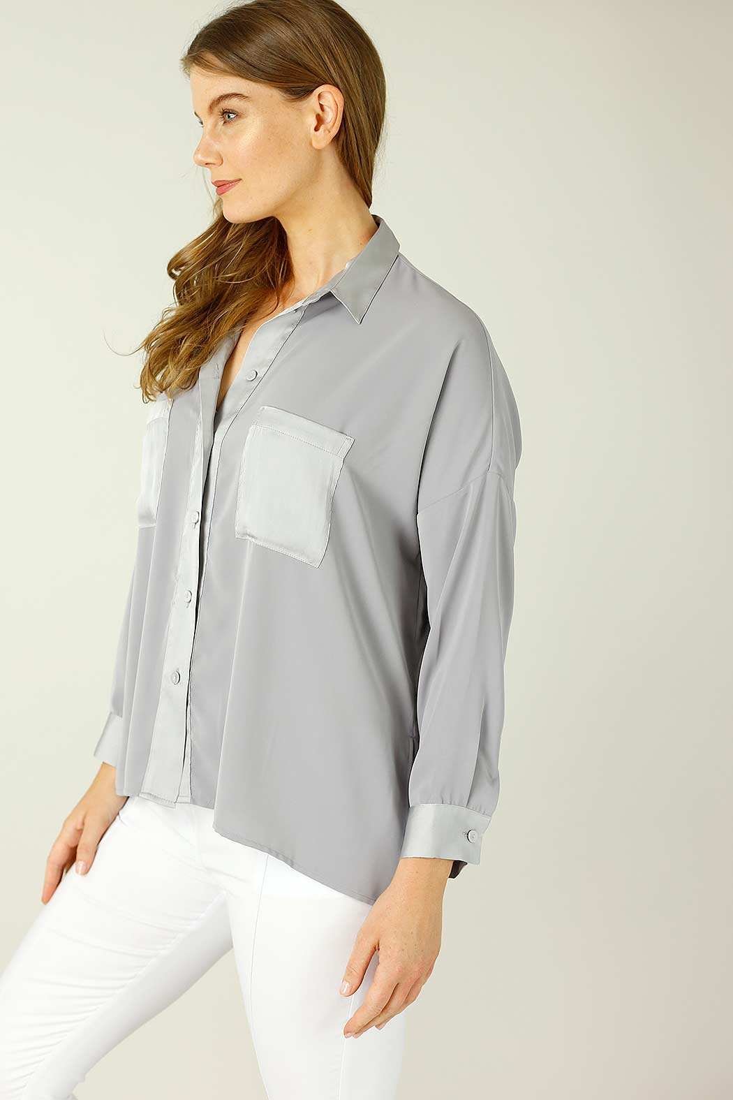 Grey Soft Touch Patchwork Overshirt - SALE