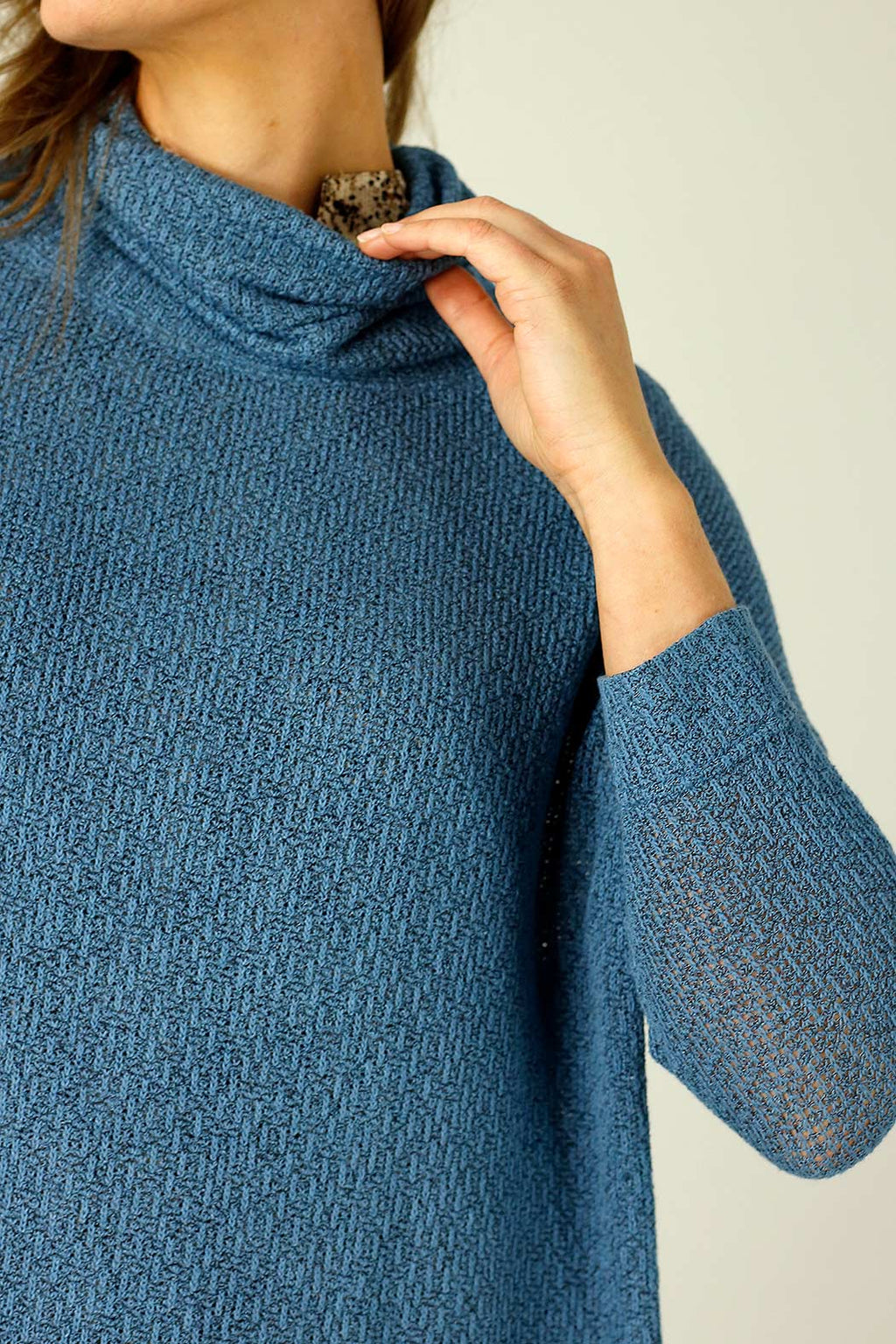 Denim Liberty Knit Turtle Neck