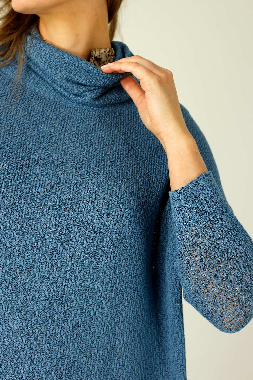 Denim Liberty Knit Turtle Neck