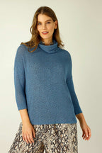 Denim Liberty Knit Turtle Neck