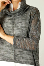 Khaki Distressed Cowl Overtop