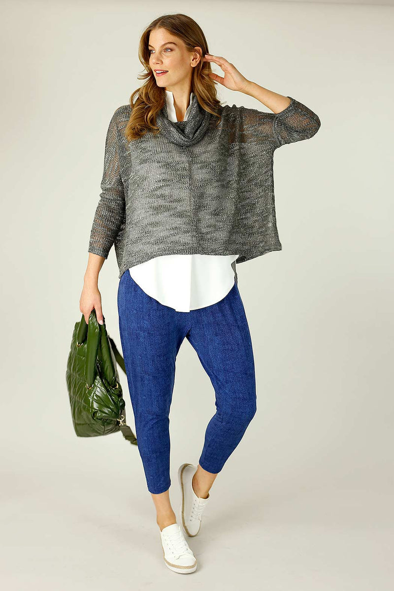 Khaki Distressed Cowl Overtop