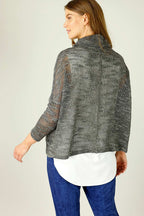 Khaki Distressed Cowl Overtop