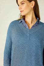 Denim Liberty Knit Vee Overtop