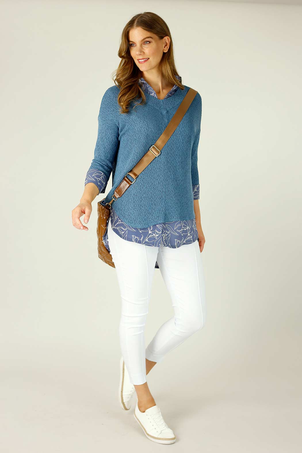 Denim Liberty Knit Vee Overtop