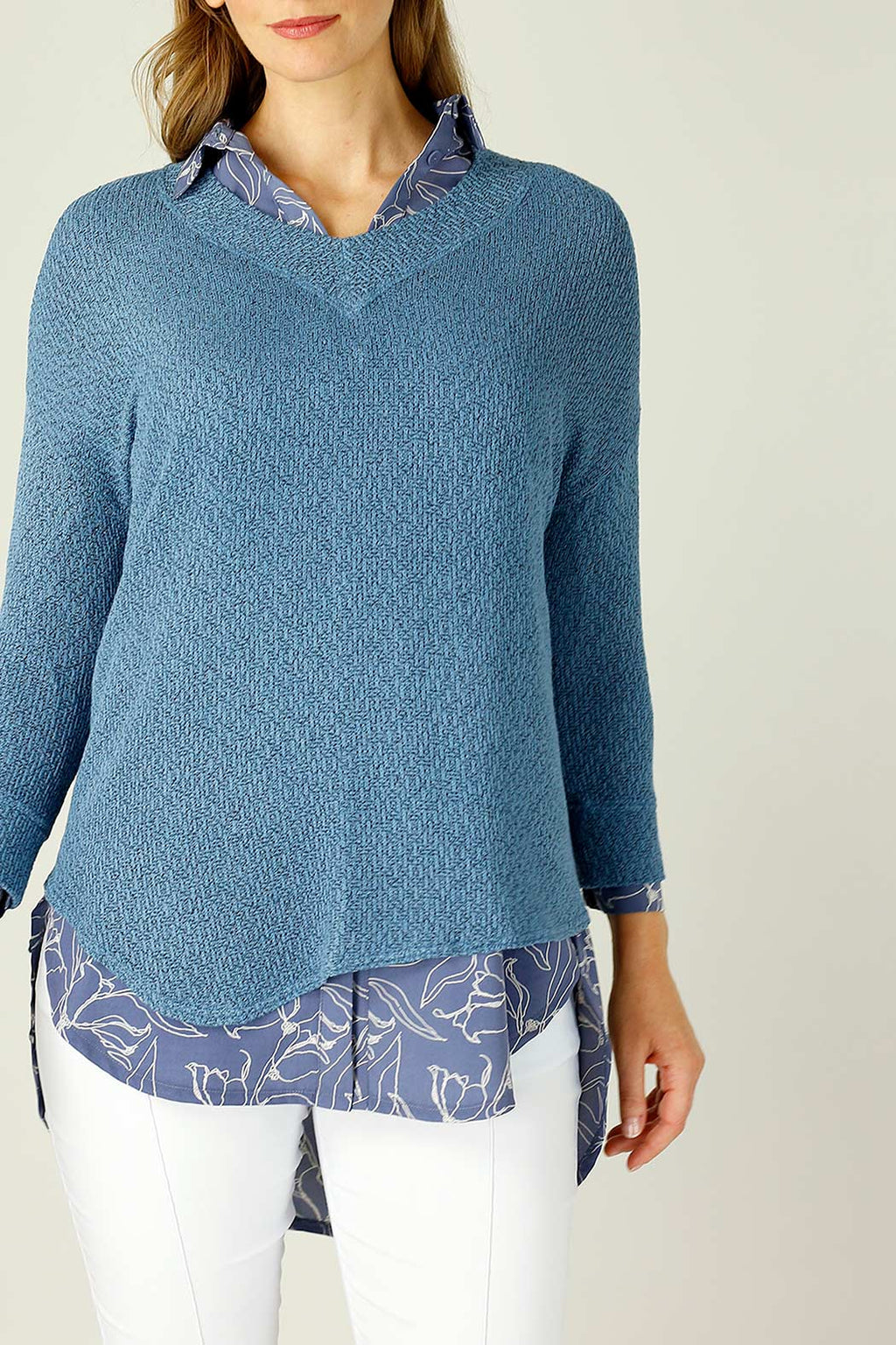 Denim Liberty Knit Vee Overtop