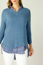Denim Liberty Knit Vee Overtop