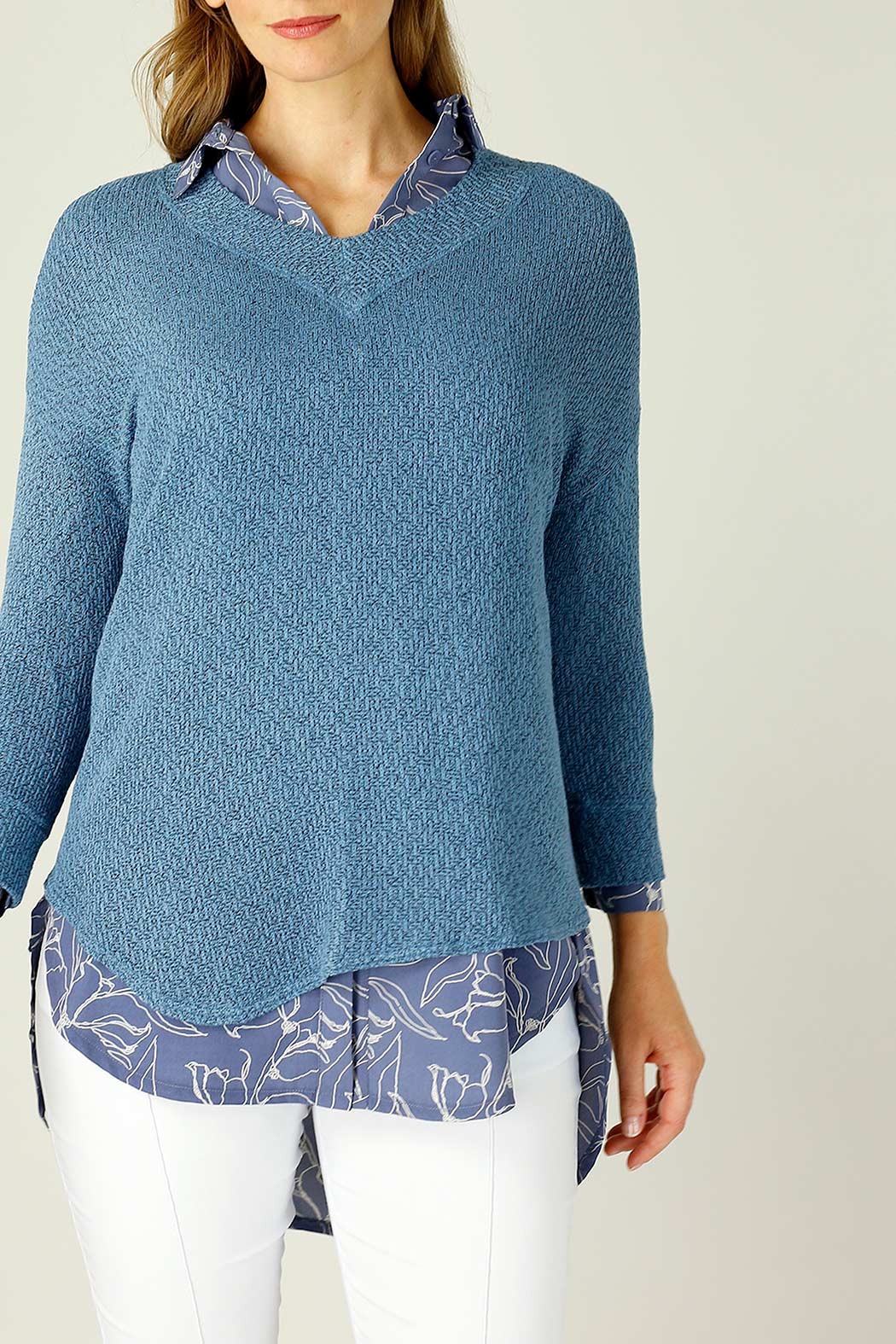 Denim Liberty Knit Vee Overtop