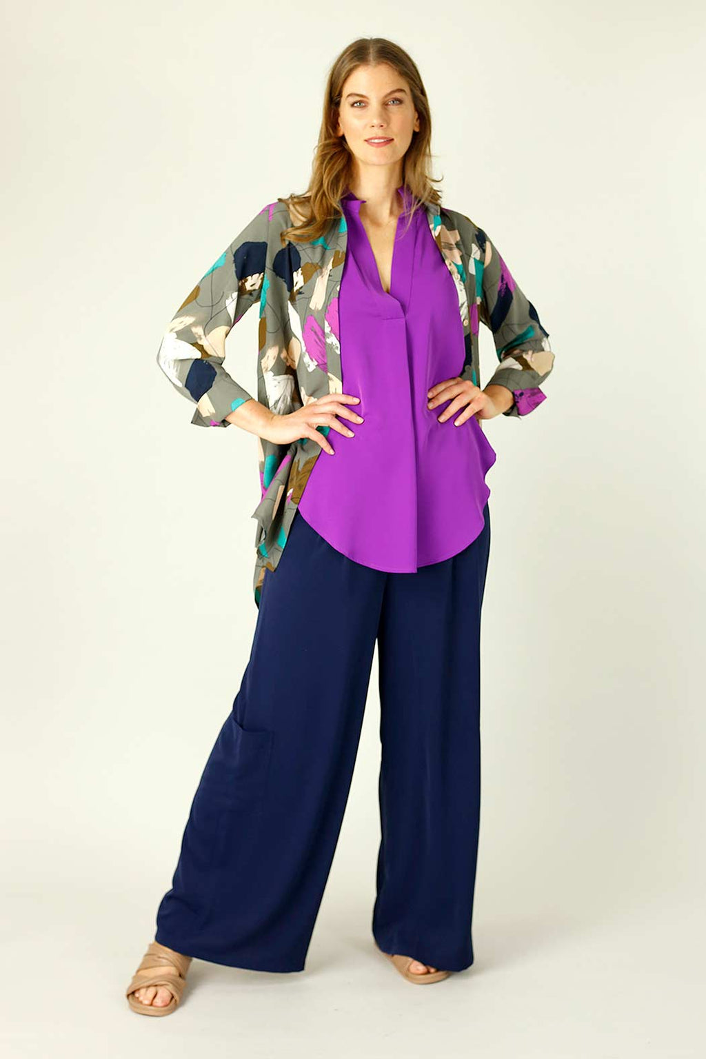 Navy Soft Touch Pocket Culotte