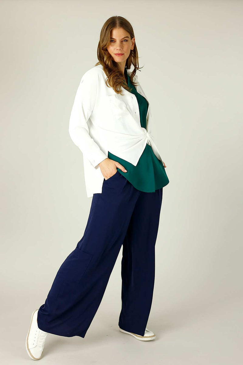 Navy Soft Touch Pocket Culotte