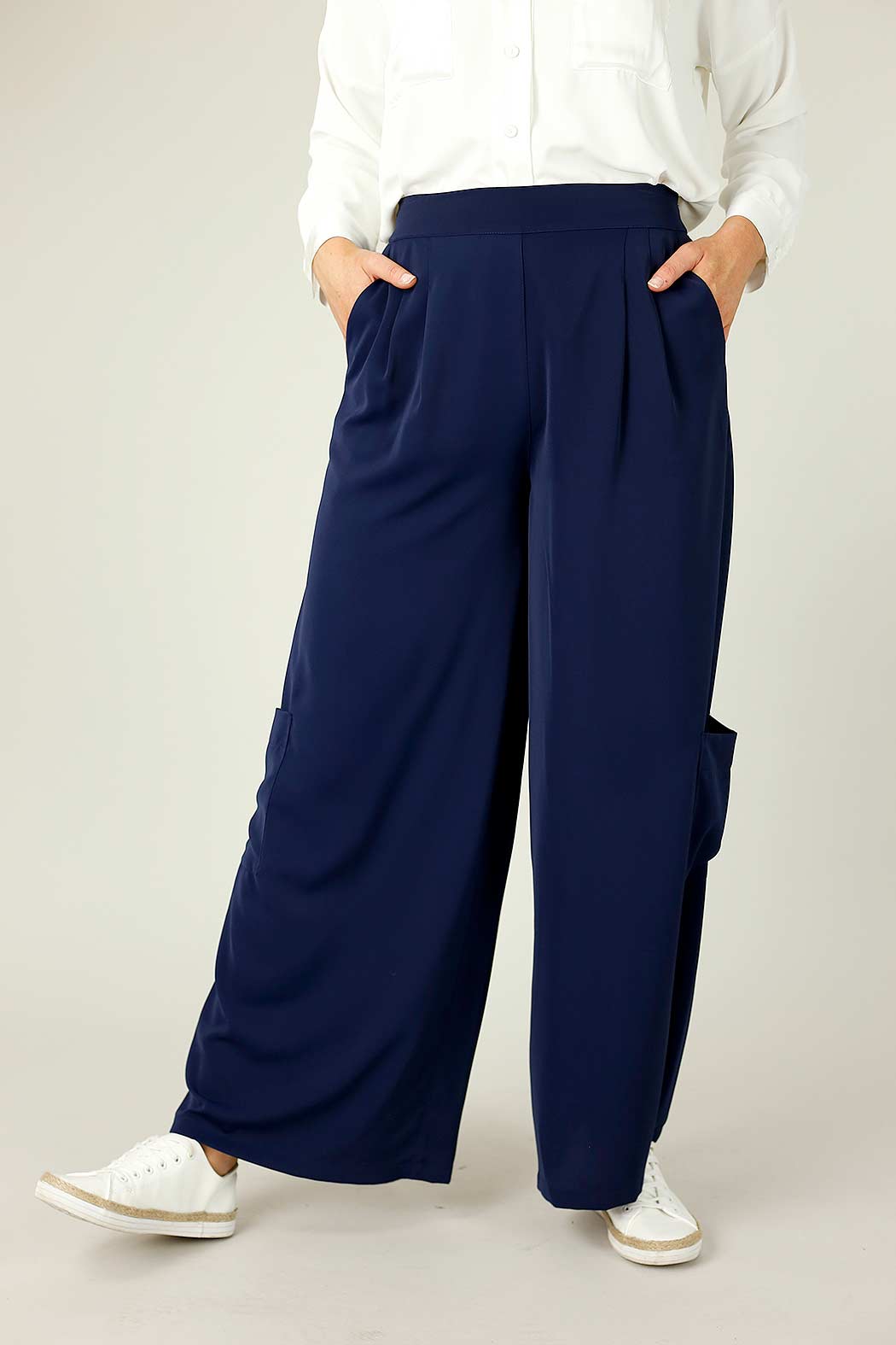 Navy Soft Touch Pocket Culotte