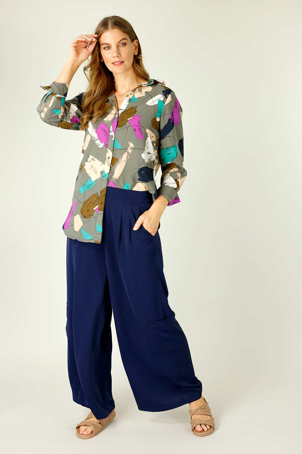 Navy Soft Touch Pocket Culotte