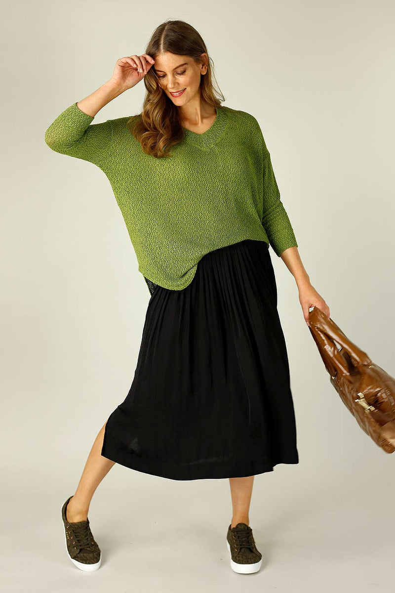 Olive Liberty Knit Vee Overtop - SALE