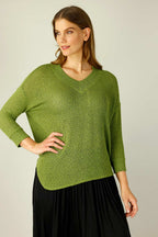 Olive Liberty Knit Vee Overtop - SALE