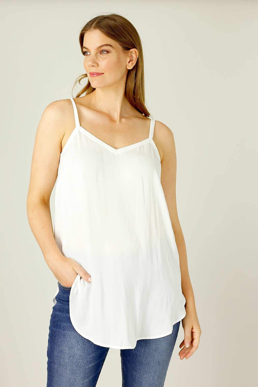 White Seta Layering Cami