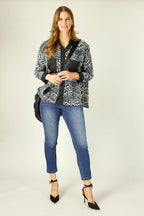 Blue Animal Nano Patchwork Overshirt - SALE