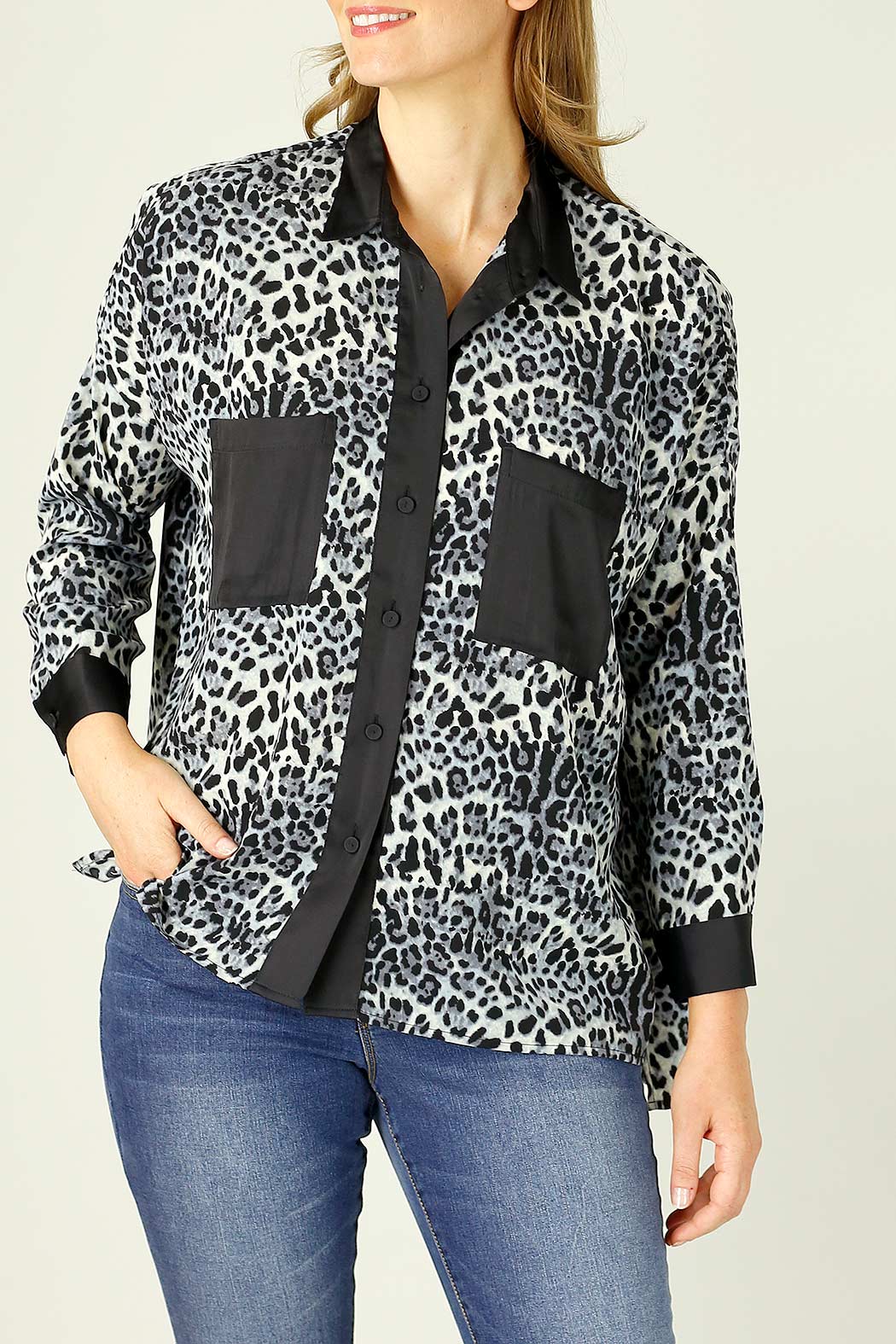 Blue Animal Nano Patchwork Overshirt - SALE