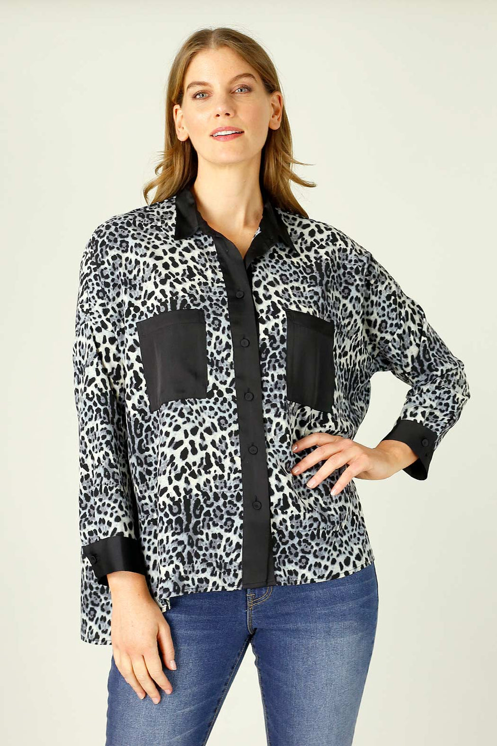 Blue Animal Nano Patchwork Overshirt - SALE