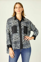 Blue Animal Nano Patchwork Overshirt - SALE