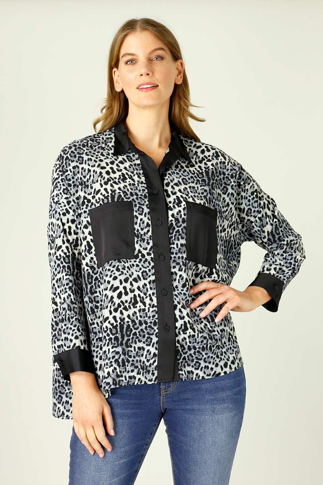 Blue Animal Nano Patchwork Overshirt - SALE
