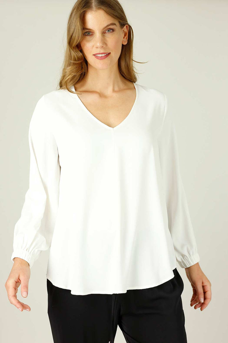 White Soft Touch Audrey Blouse - SALE