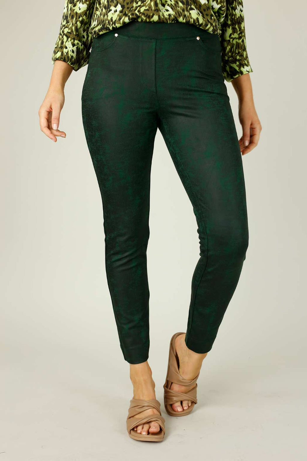 Forest Leatherette Pull On Jean - SALE