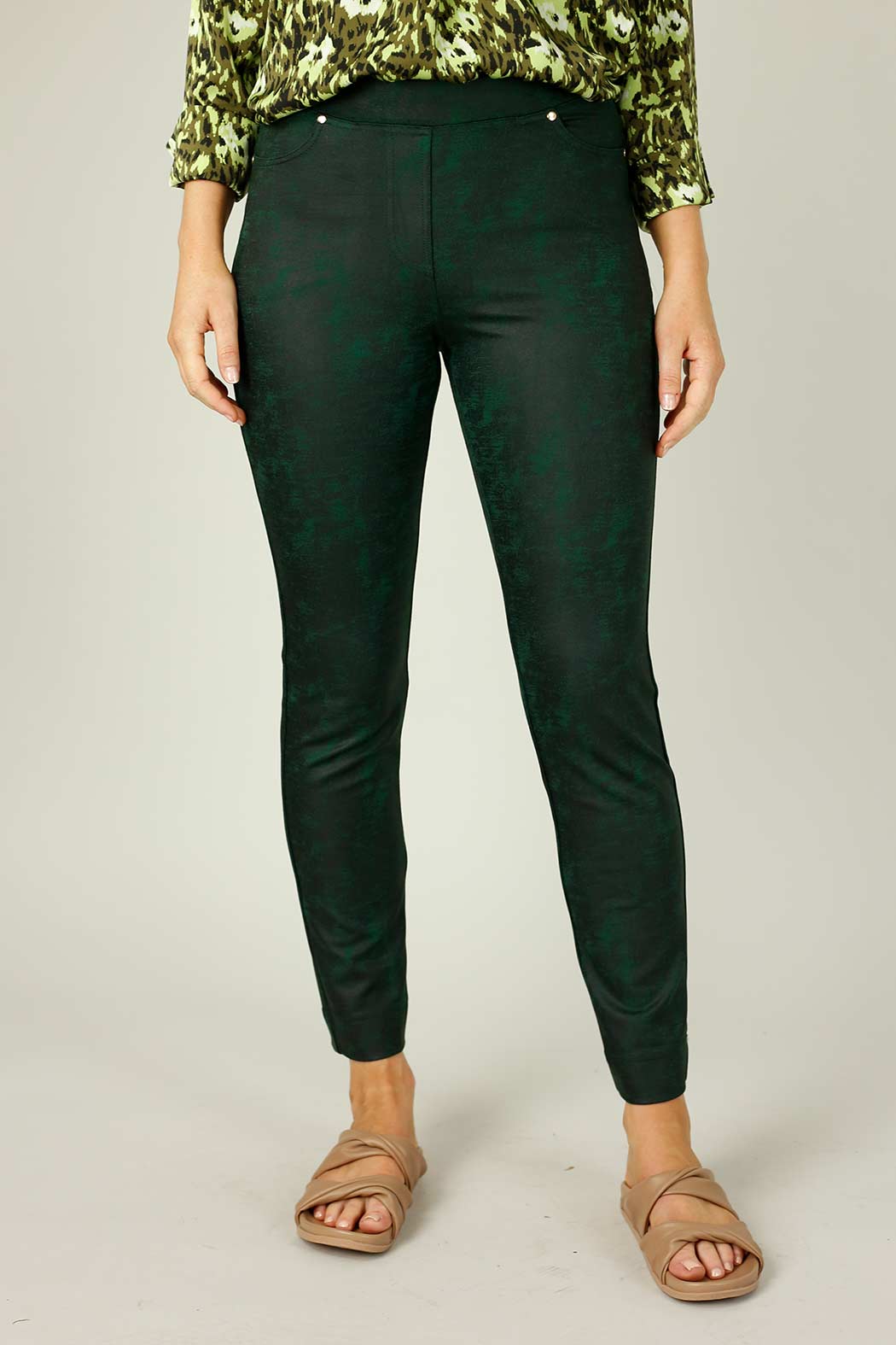 Forest Leatherette Pull On Jean - SALE