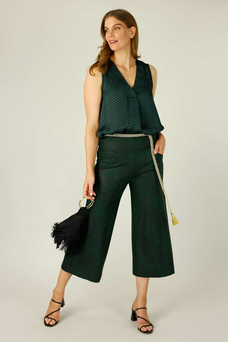 Forest Leatherette Jet Culotte