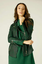 Forest Leatherette Biker Jacket - SALE