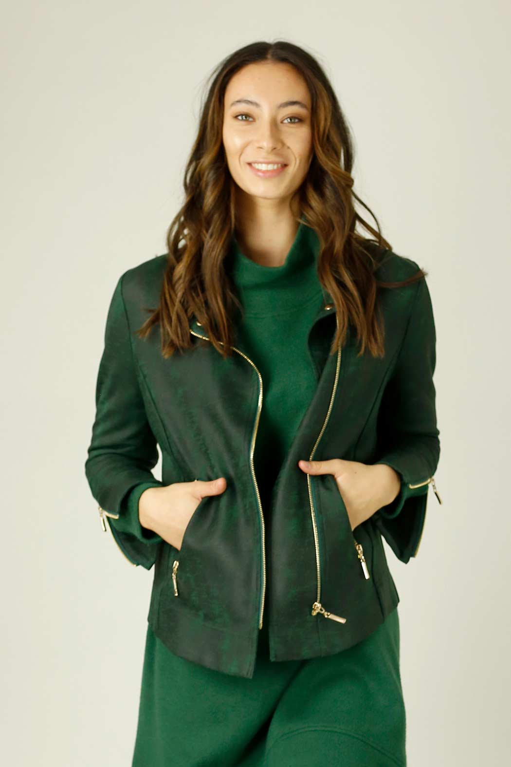 Forest Leatherette Biker Jacket - SALE