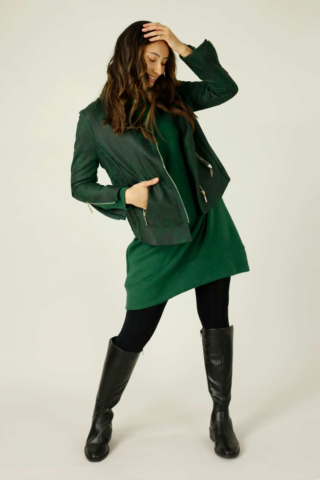 Forest Leatherette Biker Jacket - SALE