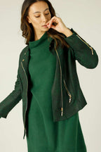 Forest Leatherette Biker Jacket - SALE