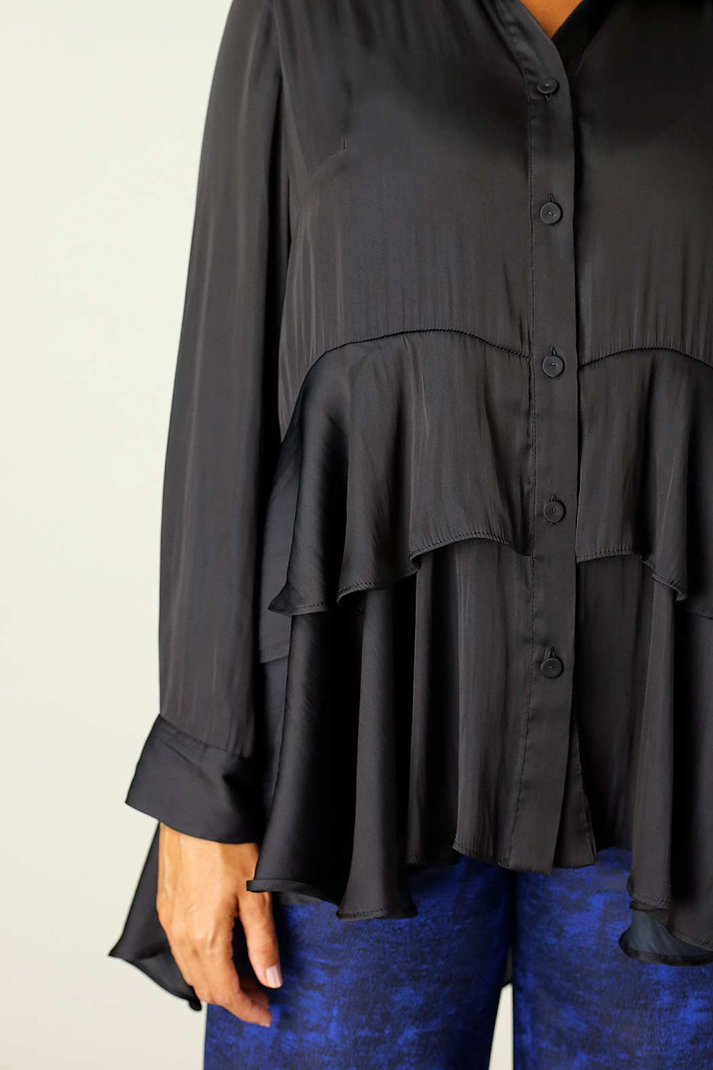 Black Silky Paris Shirt - SALE
