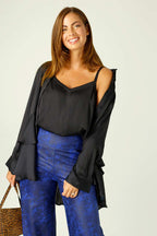 Black Silky Paris Shirt - SALE