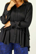 Black Silky Paris Shirt - SALE
