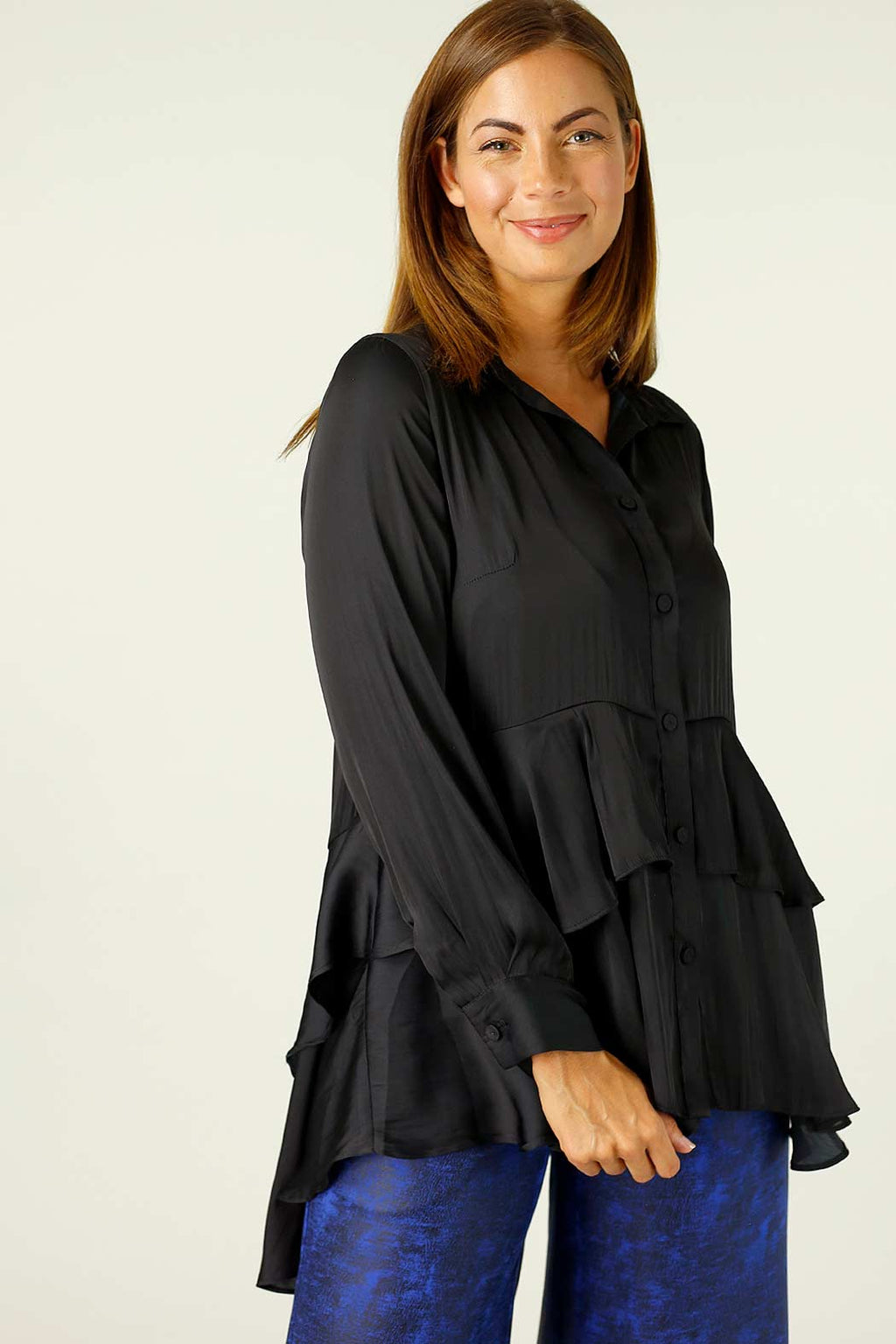 Black Silky Paris Shirt - SALE