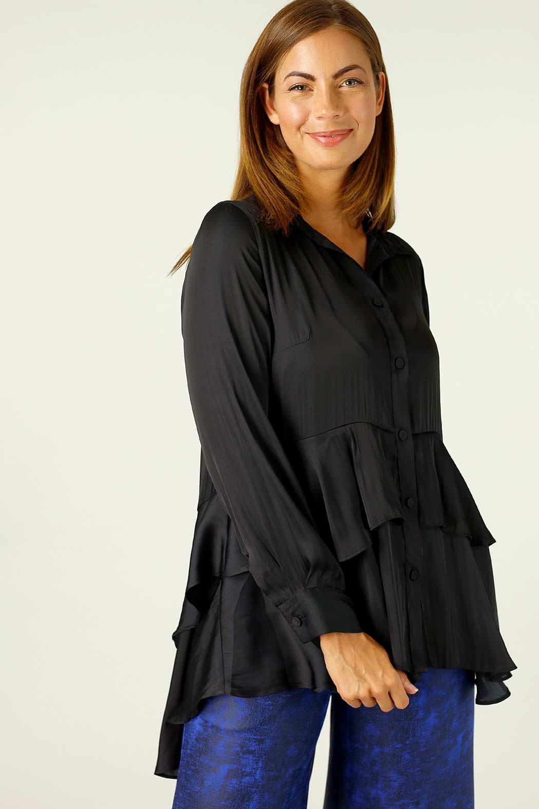 Black Silky Paris Shirt - SALE