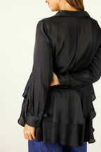 Black Silky Paris Shirt - SALE