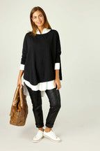 Black Leatherette Pull On Jean