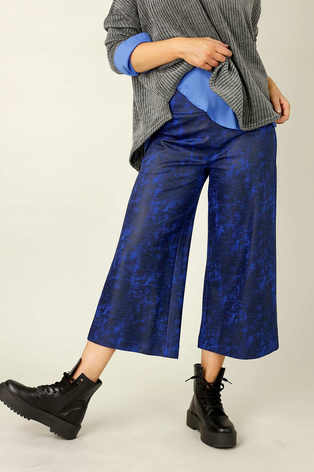 Cobalt Leatherette Jet Culotte - FINAL SALE
