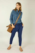 Navy Bamboo Drop Crotch Pant - SALE