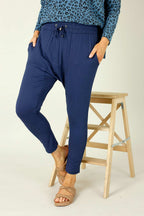 Navy Bamboo Drop Crotch Pant - SALE